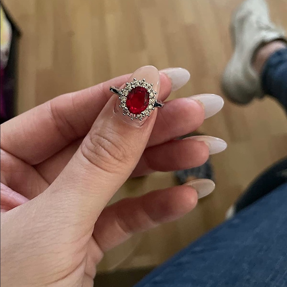 925 Silver plated silver engagement ring for women